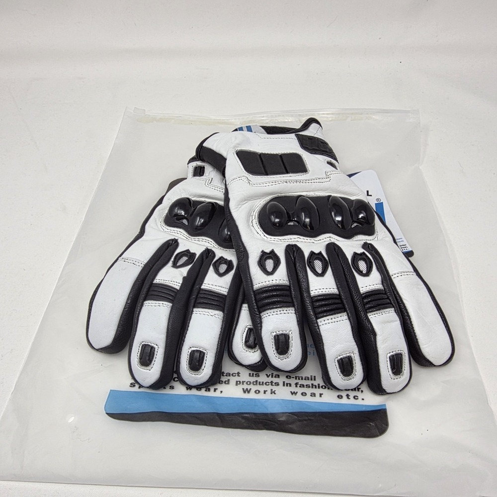 Arctic Unique Leather Motorcycle Gloves Mens Large Armored Racing Riding NWT